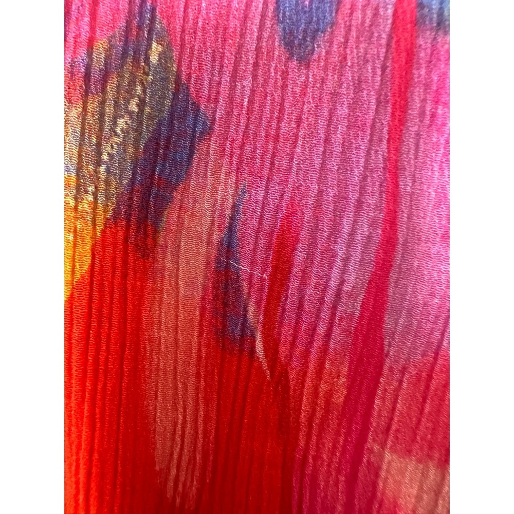 Ali Miles Mix Print Wearable Art to Wear Blouse Button Artsy Wired Collar Top M - Picture 9 of 13